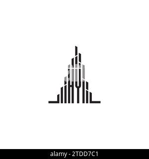 HY skyscraper initial logo concept in high quality professional design that will print well across any print media Stock Vector