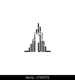 IJ skyscraper initial logo concept in high quality professional design that will print well across any print media Stock Vector