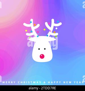 Christmas Winter Reindeer greeting card with copy space Stock Vector