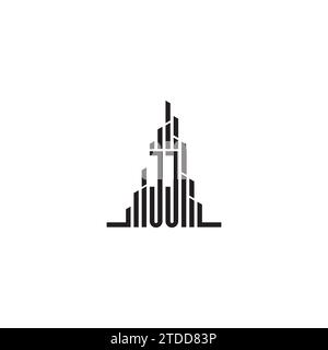 JJ skyscraper initial logo concept in high quality professional design that will print well across any print media Stock Vector