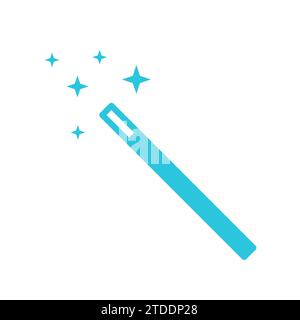 Magical fantasy wand. From blue icon set. Stock Vector