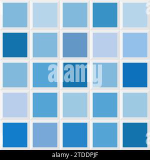 Ocean, blue color, color shades, seamless pattern, tile palette color design scheme, decorative tile, design element Stock Vector