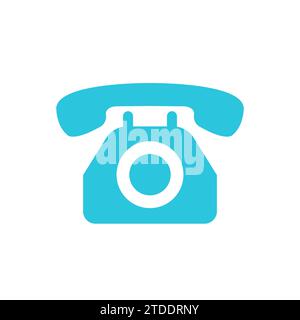 Classic traditional typical telephone, blue phone icon. From blue icon set. Stock Vector