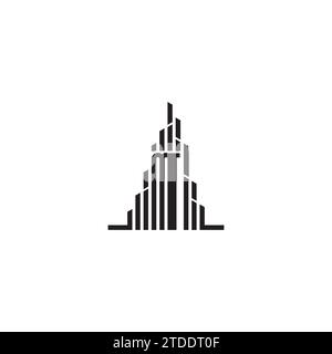 MT skyscraper initial logo concept in high quality professional design that will print well across any print media Stock Vector