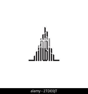 NS skyscraper initial logo concept in high quality professional design that will print well across any print media Stock Vector