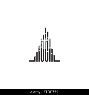 OC skyscraper initial logo concept in high quality professional design that will print well across any print media Stock Vector