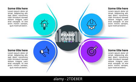 Infographic template with icons and 4 options or steps. Abstract design. Can be used for workflow layout, diagram, banner, webdesign. Vector illustrat Stock Vector