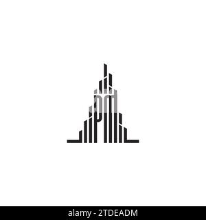 PM skyscraper initial logo concept in high quality professional design that will print well across any print media Stock Vector