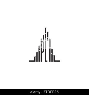 PL skyscraper initial logo concept in high quality professional design that will print well across any print media Stock Vector