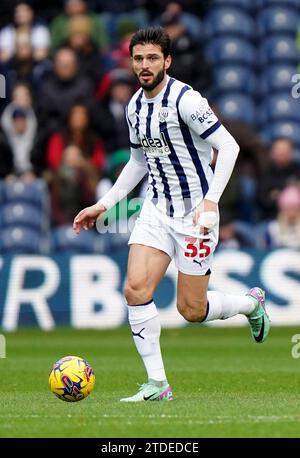 West Bromwich Albion's Okay Yokuslu during the Sky Bet Championship match at The Hawthorns, West Bromwich. Picture date: Sunday December 17, 2023. Stock Photo