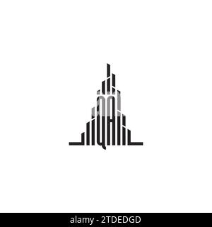 QA skyscraper initial logo concept in high quality professional design that will print well across any print media Stock Vector