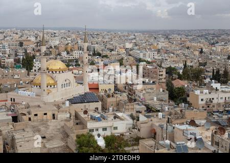 Mosque and cityscape of Madaba view from highpoint Stock Photo