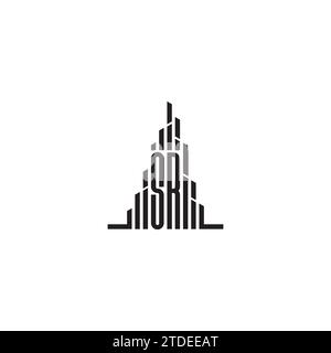 SR skyscraper initial logo concept in high quality professional design that will print well across any print media Stock Vector