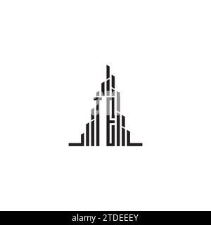 TE skyscraper initial logo concept in high quality professional design that will print well across any print media Stock Vector