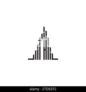 TK skyscraper initial logo concept in high quality professional design that will print well across any print media Stock Vector