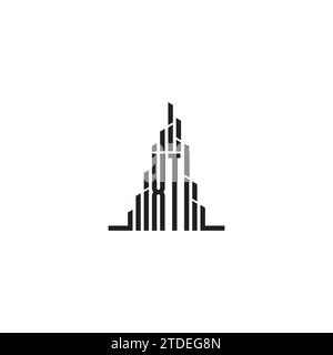 XT skyscraper initial logo concept in high quality professional design that will print well across any print media Stock Vector