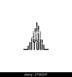 YS skyscraper initial logo concept in high quality professional design that will print well across any print media Stock Vector