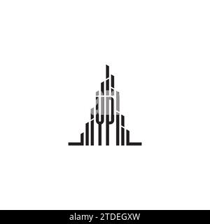 YP skyscraper initial logo concept in high quality professional design that will print well across any print media Stock Vector