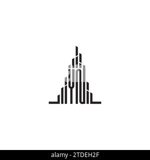 YN skyscraper initial logo concept in high quality professional design that will print well across any print media Stock Vector