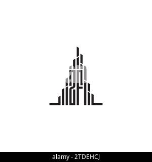 ZF skyscraper initial logo concept in high quality professional design that will print well across any print media Stock Vector