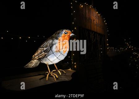 HELIGAN CHRISTMAS LIGHTS HELIGAN NIGHT GARDEN LOST GARDENS OF HELIGAN Stock Photo