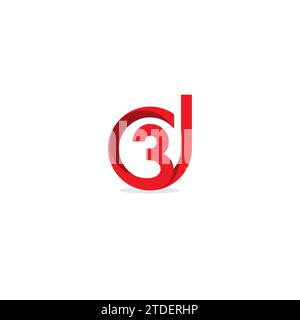 3d logo with red color. 3d icon vector Stock Vector