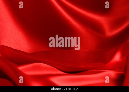 Background with red silk fabric Stock Photo