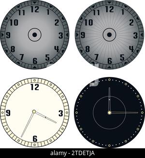 Clock face icon. Symbol watch isolated on white Design template closeup. Vector illustration white design. Stock Vector