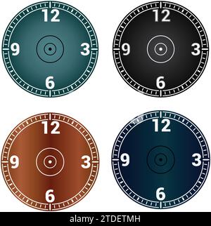 Clock face icon. Symbol watch isolated on white Design template closeup. Vector illustration white design. Stock Vector