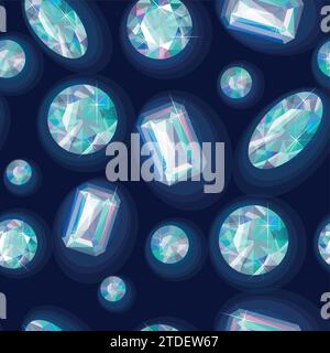 Seamless sparkling gems Stock Vector