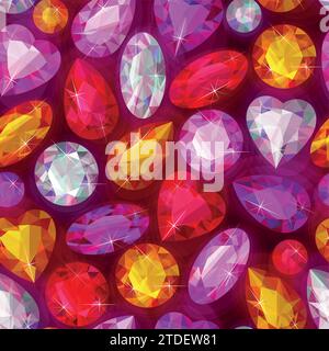 Seamless sparkling gems Stock Vector