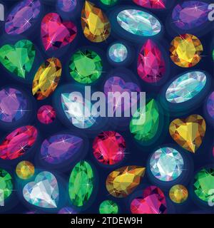Seamless sparkling gems Stock Vector