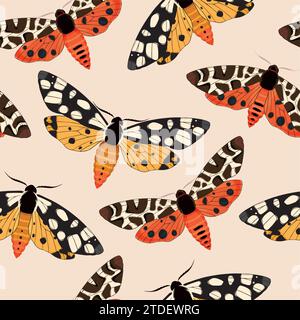 Flying moths seamless Stock Vector