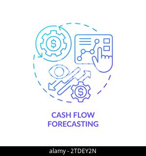 Thin line simple gradient cash flow forecasting icon concept Stock Vector