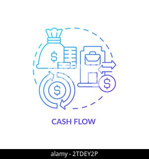 Thin line simple gradient cash flow icon concept Stock Vector