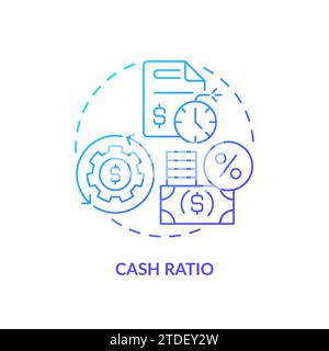 Thin line simple gradient cash ratio icon concept Stock Vector