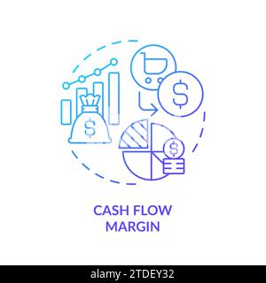 Thin line simple gradient cash flow margin icon concept Stock Vector