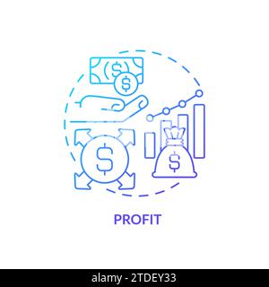 Thin line simple gradient profit icon concept Stock Vector
