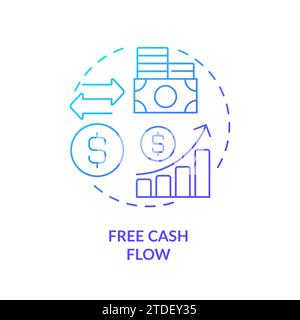 Thin line simple gradient free cash flow icon concept Stock Vector