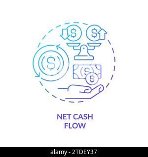 Thin line simple gradient net cash flow icon concept Stock Vector