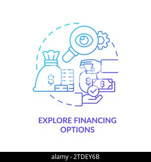 Thin line gradient explore financing options icon concept Stock Vector