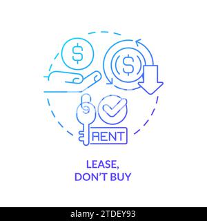 Thin line simple gradient lease, dont buy icon concept Stock Vector