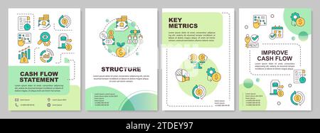 2D brochure with cash flow gradient icons Stock Vector