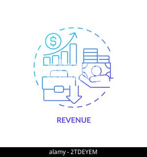 Thin line simple gradient revenue icon concept Stock Vector