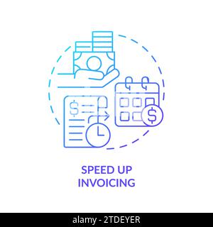 Thin line simple gradient speed up invoicing icon concept Stock Vector