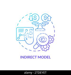 Thin line simple gradient indirect model icon concept Stock Vector