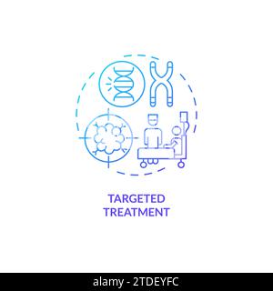 Thin line simple gradient targeted treatment icon concept Stock Vector