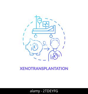 Thin line simple gradient xenotransplantation icon concept Stock Vector