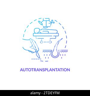 Thin line simple gradient autotransplantation icon concept Stock Vector