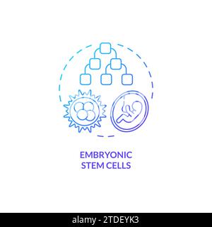 Thin line simple gradient embryonic stem cells icon concept Stock Vector